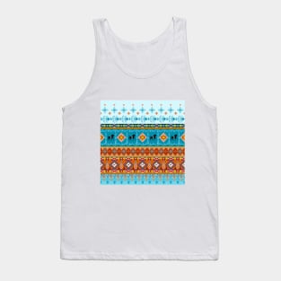 Cross stitch work ethnic pattern Pixel Tank Top